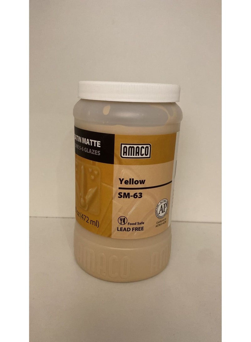 Amaco Satin Matte Glaze SM-63 Yellow High Fire for Pottery and Ceramic - Image 2