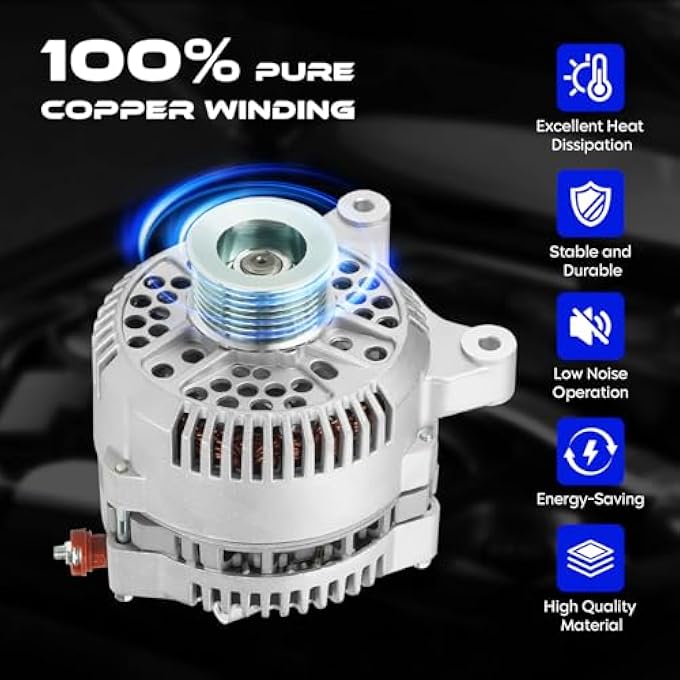 SEHNSUCHT Alternator Replacement New Fit for E-150 Econoline/Econoline Club Wagon 1997-2001, for E-250 Econoline/E-350 Econoline Club Wagon 1997-2001, for E-350 Econoline 1997-1998, for Expedition 1997-2001 - Image 5