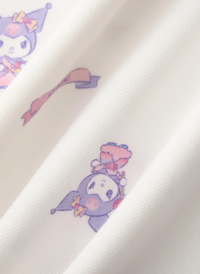 Balabala white with purple and pink print Kids Girls Knitted one-piece dress for Women | Best Price UAE