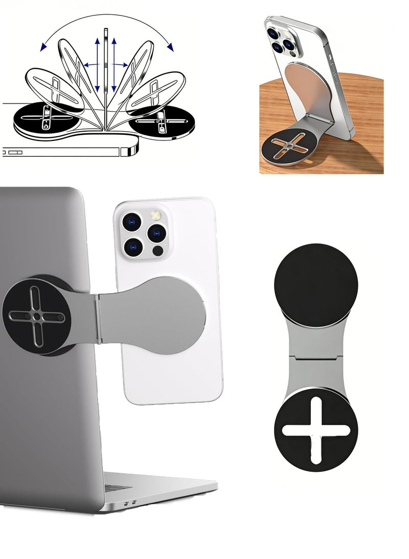 ESSAGER Magnetic Phone Holder for Laptop, Desktop Monitor Side Mount | Desktop, Wall-Mountable & Tripod Compatible | 46.1g Aluminum Alloy for MagSafe iPhone & Android - Image 1