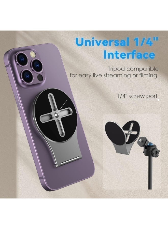 ESSAGER Magnetic Phone Holder for Laptop, Desktop Monitor Side Mount | Desktop, Wall-Mountable & Tripod Compatible | 46.1g Aluminum Alloy for MagSafe iPhone & Android - Image 3