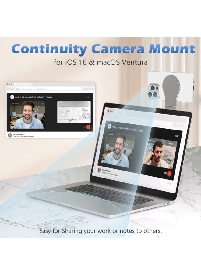 ESSAGER Magnetic Phone Holder for Laptop, Desktop Monitor Side Mount | Desktop, Wall-Mountable & Tripod Compatible | 46.1g Aluminum Alloy for MagSafe iPhone & Android - Image 4