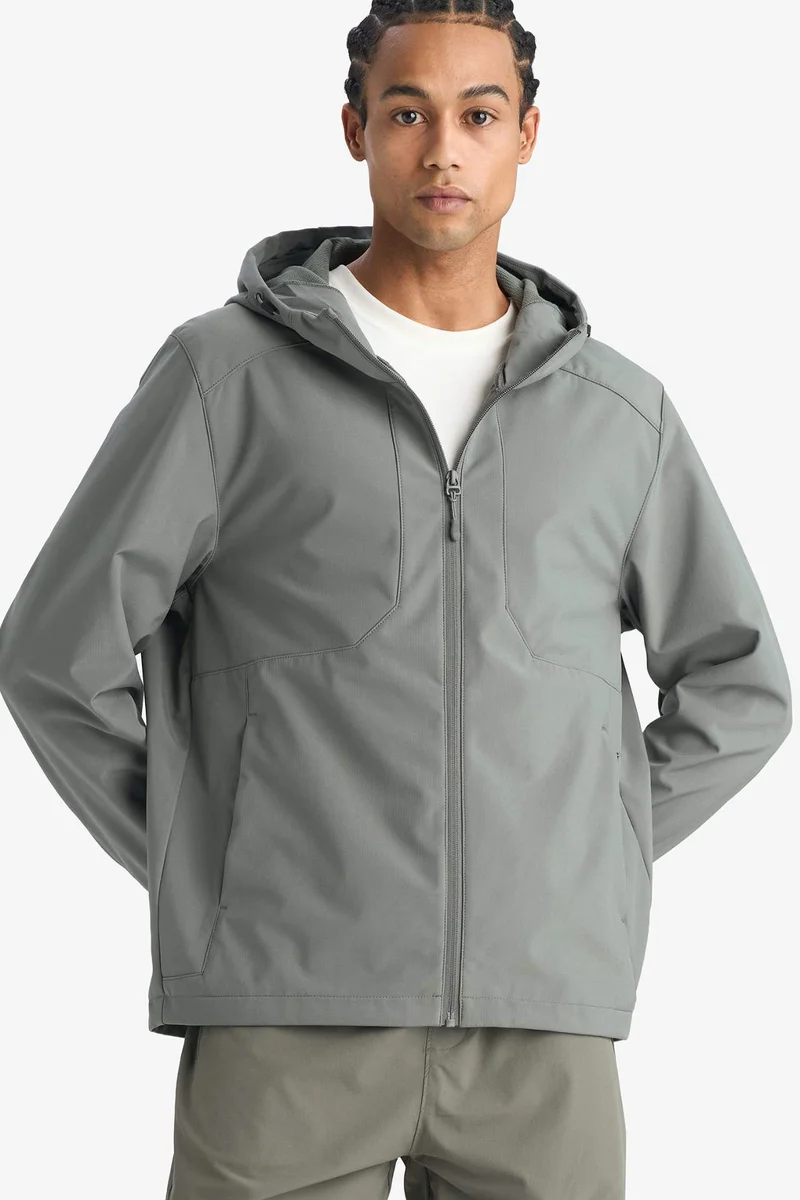 ديفاكتو Regular Fit Waterproof Windproof Hooded Jacket
