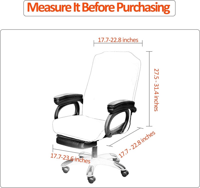 SARAFLORA Office Chair Cover- Large, Black- Removable Computer Cover for with Zipper Universal Rotating Desk High Back Seat Washable Protector Pets - Image 5
