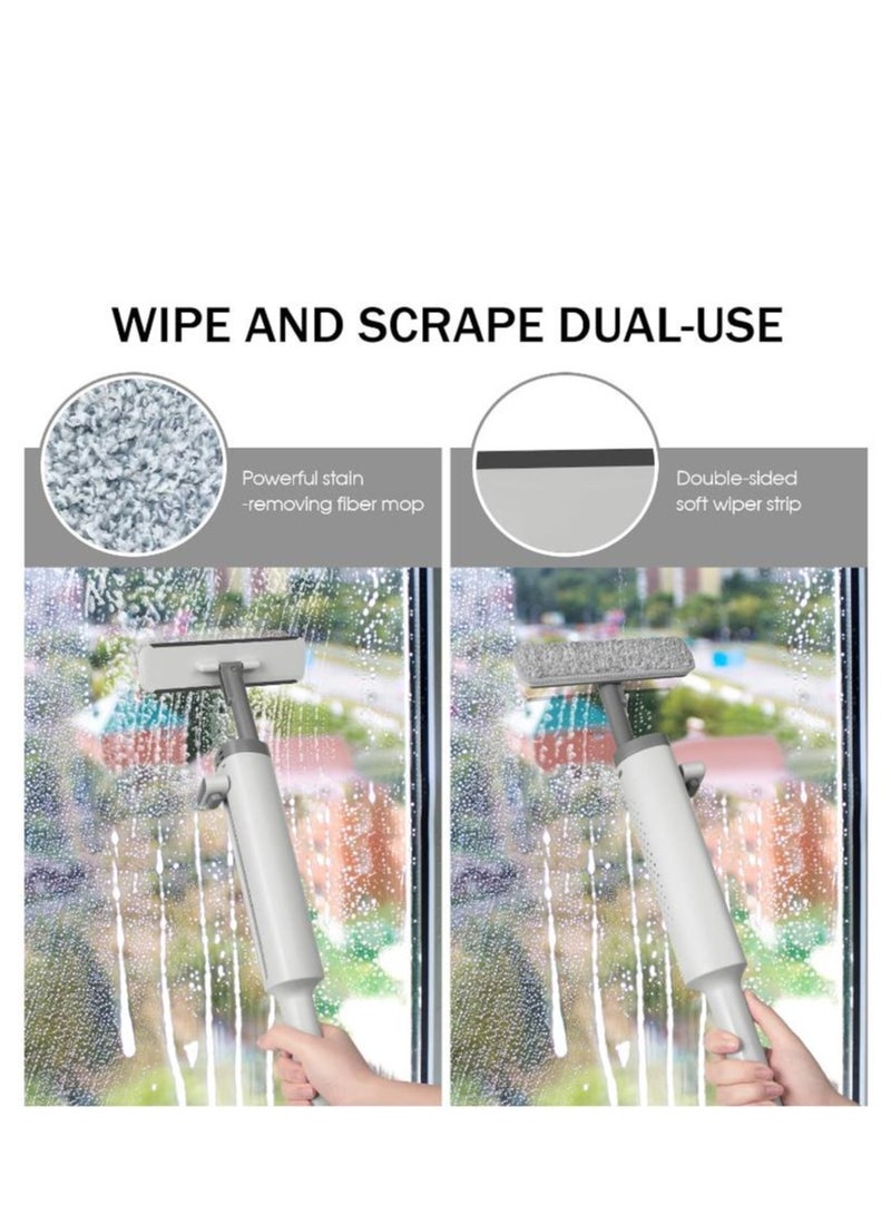Golden Portable Self-Squeeze Mini Mop, Short Rotatable Hand Wash-Free Flat Squeeze Mop with Crevice Brush and 2 Reusable Microfiber Pads, Floor Cleaning System for Bathroom Kitchens Desktop (Gray)  - Image 5