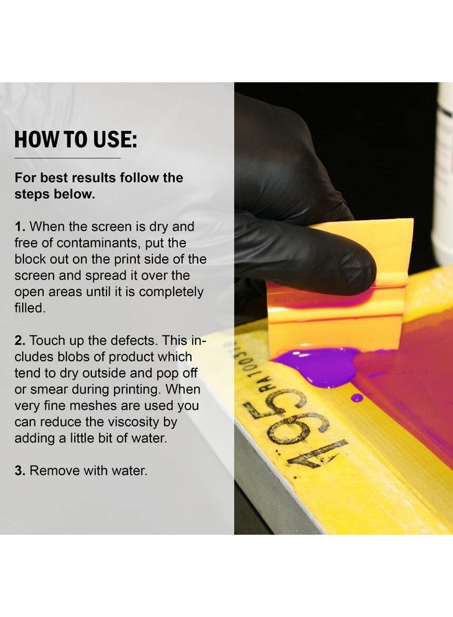 Screen Print Direct Ecotexscreen Printing Wr Liquid Tape Block Out (Quart 32Oz.) Water Resistant Block Out Tape For Screen Printing Screens And Photo Emulsion Tape For Silk Screens Screen Printing Supplies - Image 5