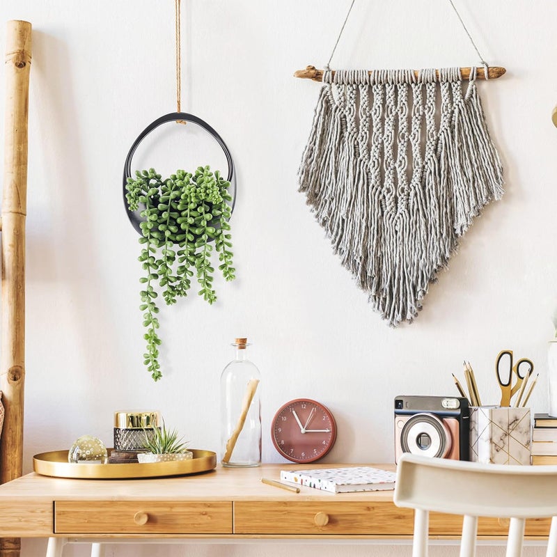 Der Rose 2 Packs Fake Hanging Plants Artificial Plants Indoor for Boho Wall Decor - Image 2