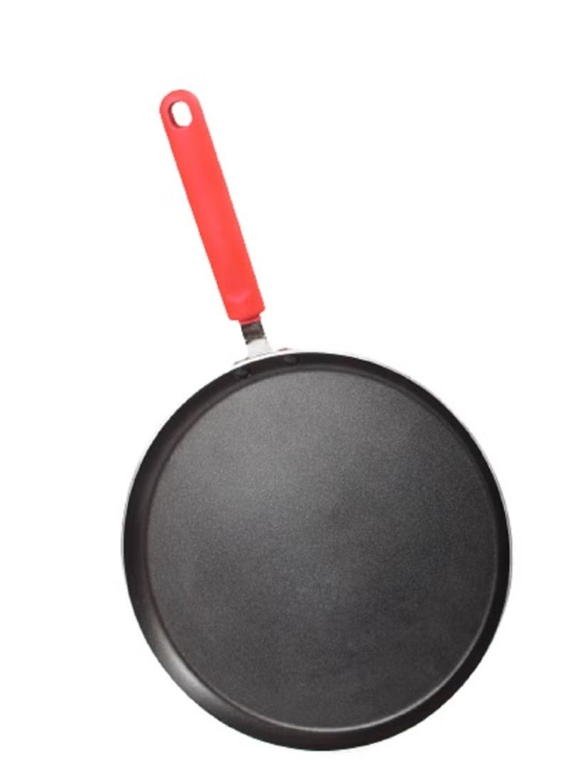سويت هوم صينية بيتزا غير لاصقة بمقبض - فولاذ مطلي بالألمنيوم، مقرمشة بيتزا، 28 سم، أحمر/أسود - Image 2