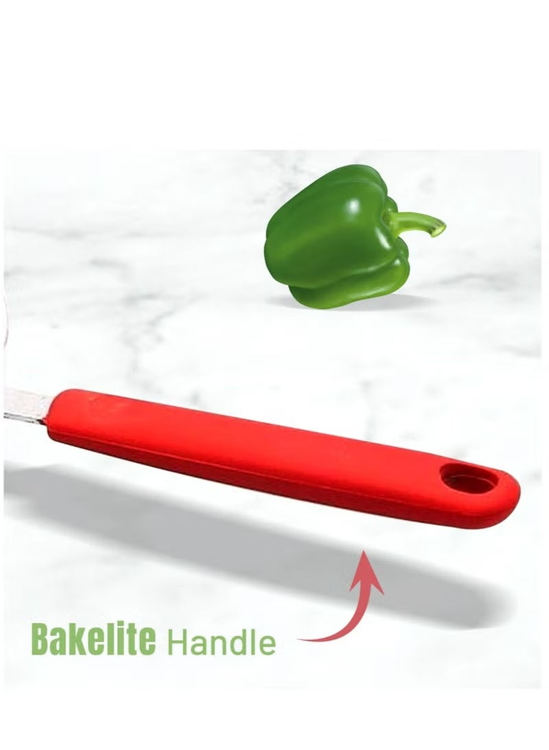 سويت هوم صينية بيتزا غير لاصقة بمقبض - فولاذ مطلي بالألمنيوم، مقرمشة بيتزا، 28 سم، أحمر/أسود - Image 4