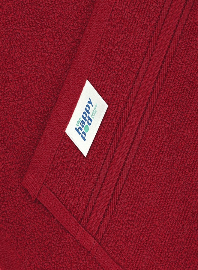 THE HAPPY POD Essential 100% Cotton Face Towel - Pack of 8, Soft & Absorbent, Quick Dry, Lightweight Towels for Face, Gym, Travel & Daily Use| 30 x 30 cm - 380 GSM | Royal Blue & Red - Image 4