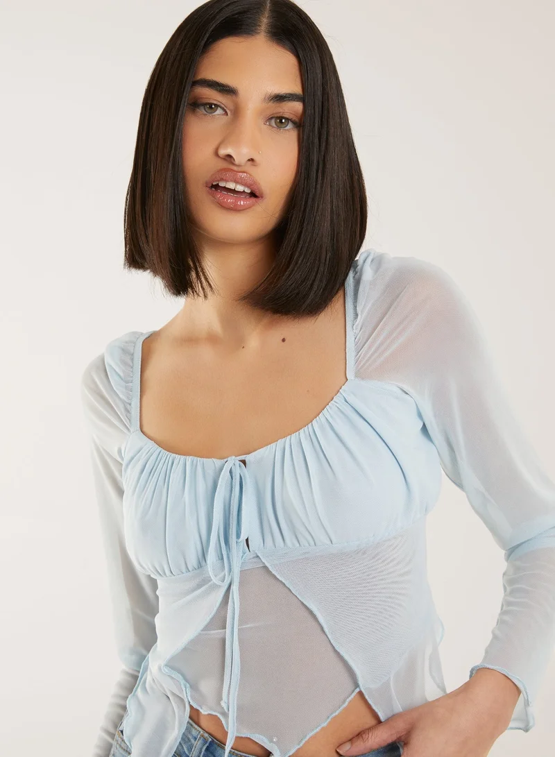Butterfly Long Sleeve Mesh Top