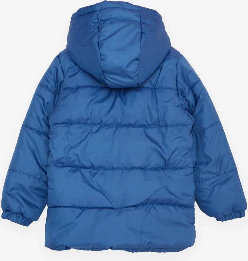 Esso Mandolin Breeze Boy's Coat with Pockets, Hooded and Emblem, Age 2-6, Saks Blue