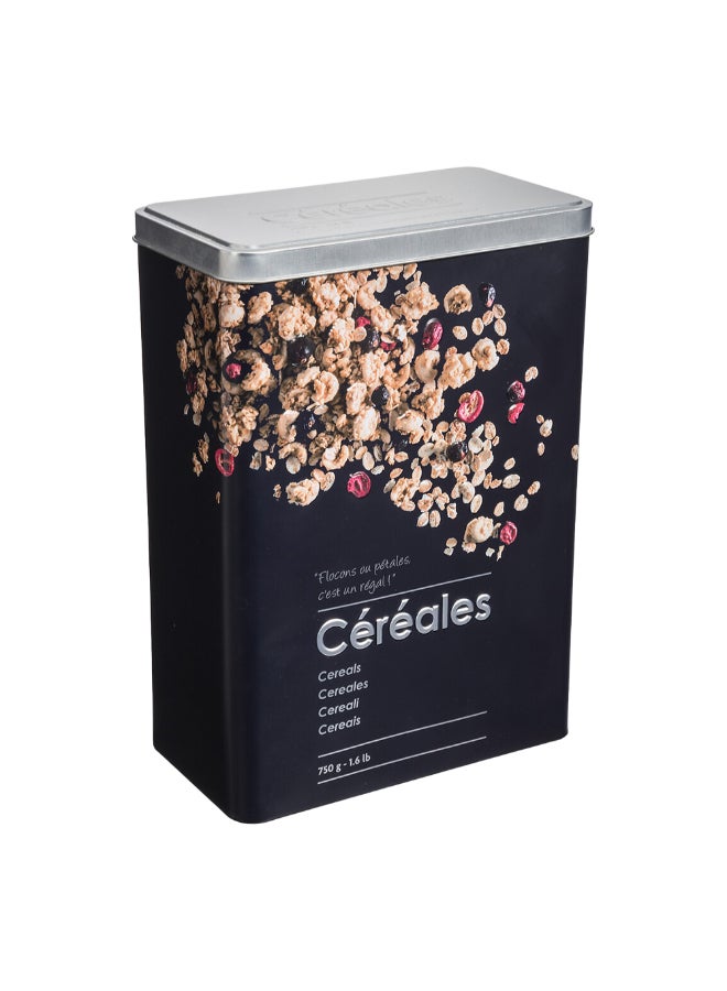 Five Simply Smart Metal Cereal Container Black and Silver 750 g 136316 - Image 1