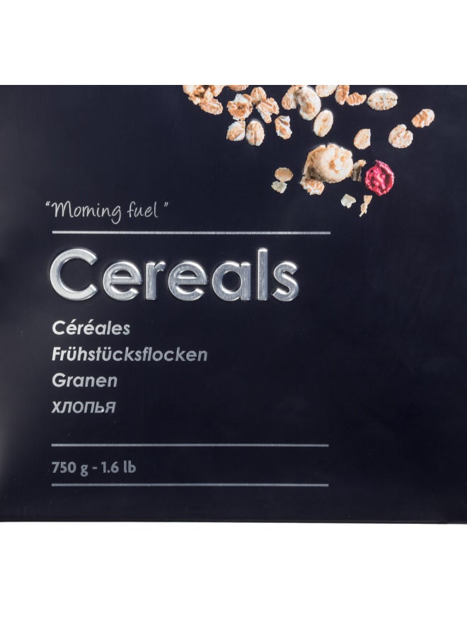 Five Simply Smart Metal Cereal Container Black and Silver 750 g 136316 - Image 2