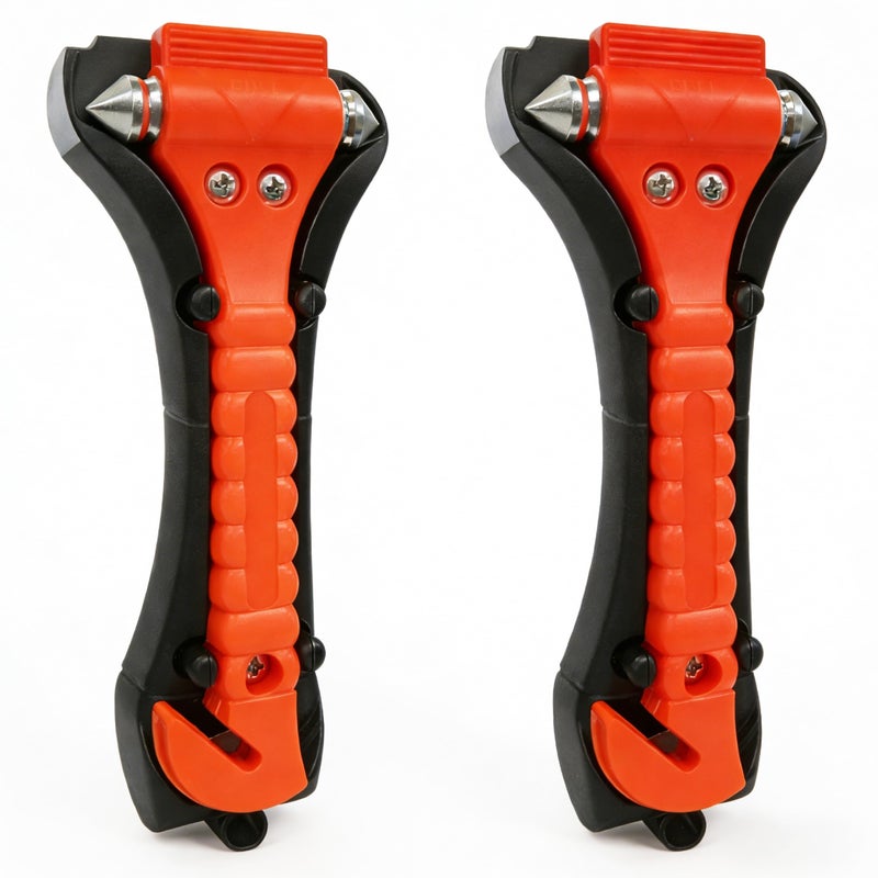 BFXM Car Window Breaker Hammer and Seat Belt Cutter 2-in-1, Emergency Escape Tool, Safety Glass Breaker, Automotive Safety Essentials and Accessories, 2 Packs - Image 1