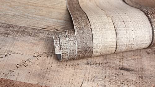 Yun-aeon Natural Wood-Cinnamon Wood Contact Paper Peel and Stick Wallpaper 17.3"x 472"Self Adhesive Removable Vintage Faux Wood Wall Paper Plank Shelf Home Decoration Kitchen Counter Cover Use - Image 5