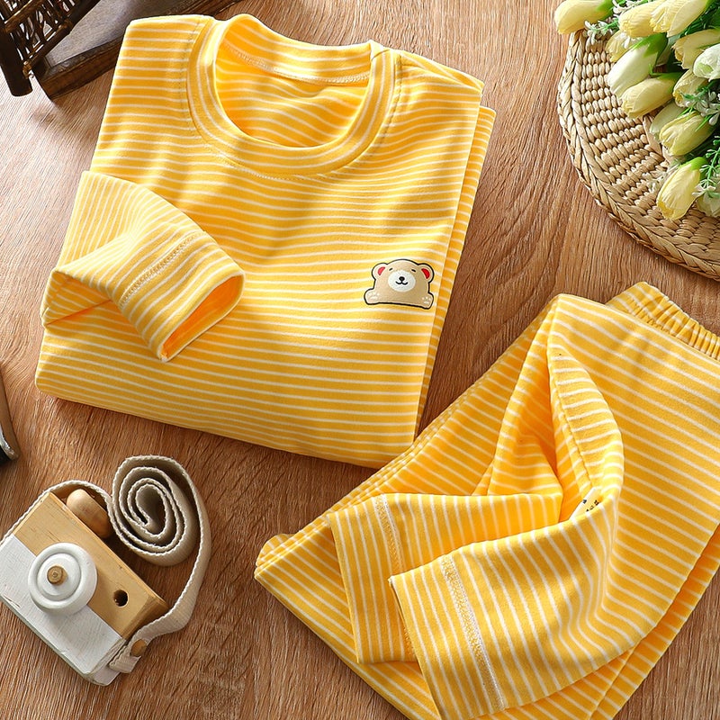 Children''s Velvet Suit, Warm Autumn and Winter Pajamas, Medium and Large Kidsren''s Base Layer, Thickeneded Men''s and Women''s Home Autumn Clothes and Long Trousers - Image 5