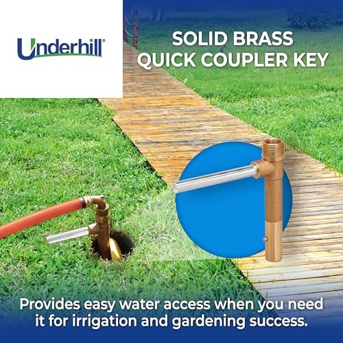 Underhill Quick Coupler Key Tool for Coupler Valve, 3/4-Inch MPT x 1/2-Inch FPT Outlet, Sprinkler Garden Irrigation System, Solid Brass, QK-075 - Image 2