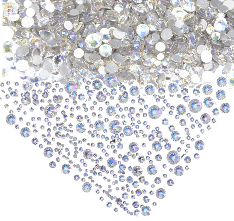 AD Beads 1440 Pieces Mixed Size No Hotfix Glue on Quality Glass Flatback Rhinestones Round Crystal Gems 33 Paradise Shine - Image 3