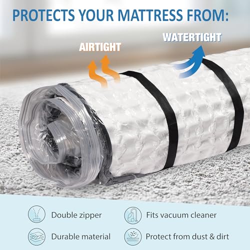 Storage Logic Twin/Twin XL Foam Mattress Vacuum Bag for Moving, Mattress Vacuum Seal Storage Bag with Straps - Image 5