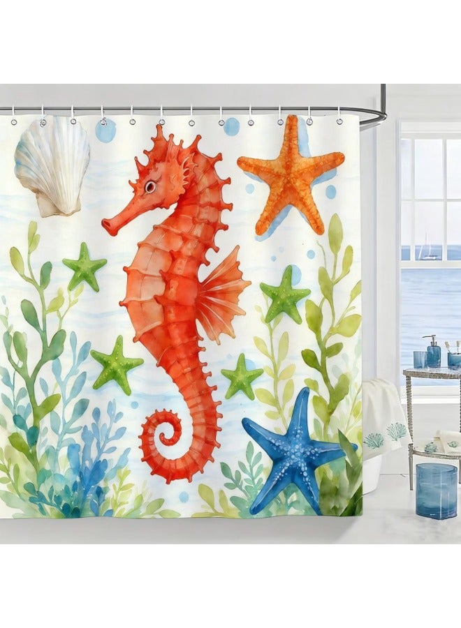 Plaid Waterproof Shower Curtain, Mildew-resistant Bathroom Shower Parion Curtain