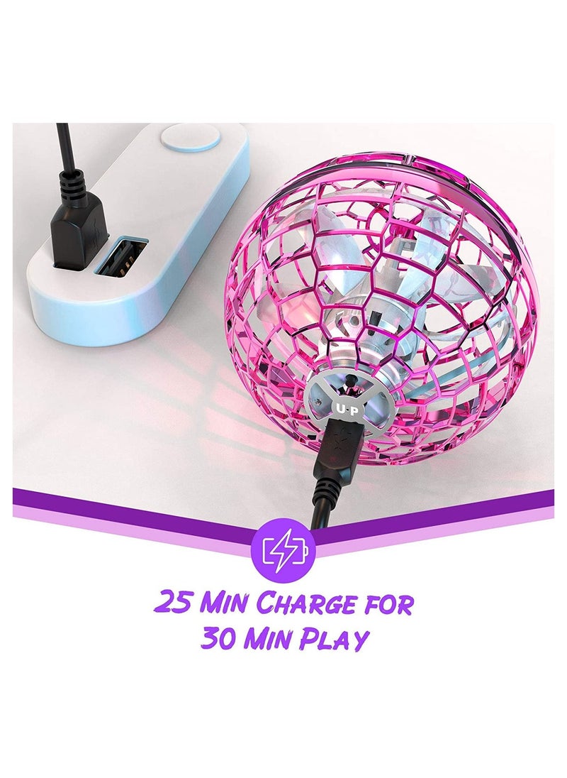 Generic - Flying Ball Toys,  Upgraded Hover Flying Spinner Boomerang Ball 360° Rotating Soaring Orb with LED Lights Hand Operated Flying Space Orb for Kids Magic Mini Drone Ball that Comes Back to You - Image 1