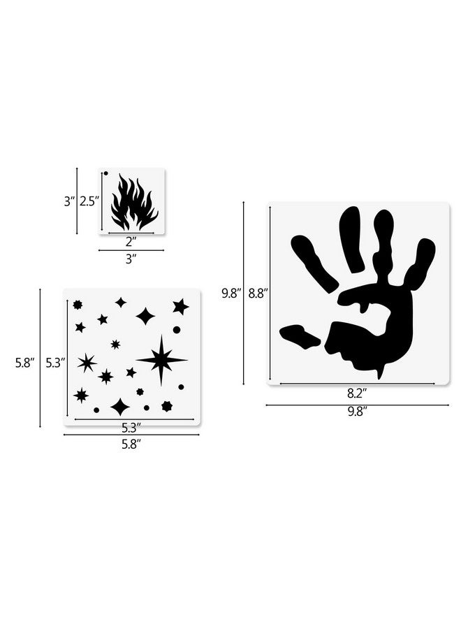 CODOHI 19 Pcs Stain And Splatter Stencils, Graffiti Spills Shoe Stencils, Flame Fire Drip Assorted Sizes Reusable Plastic Template For Painting On Wood Wall Paper Fabric For Halloween Cosplay Party 10"/6"/3" - Image 2