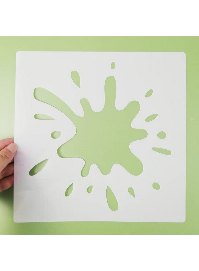 CODOHI 19 Pcs Stain And Splatter Stencils, Graffiti Spills Shoe Stencils, Flame Fire Drip Assorted Sizes Reusable Plastic Template For Painting On Wood Wall Paper Fabric For Halloween Cosplay Party 10"/6"/3" - Image 4