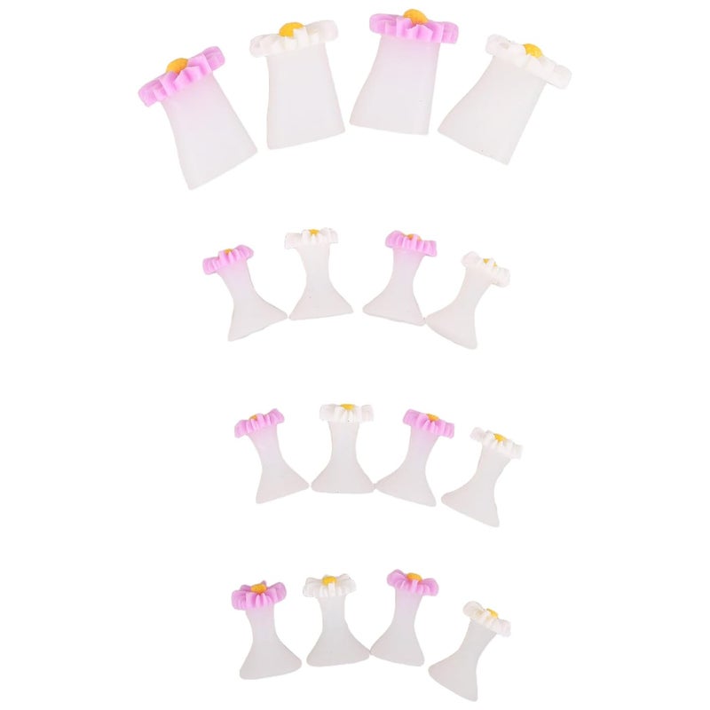 Silicone Toe Separators 2 Sets Daisy Flower Nail Polish Toe Dividers Bunion Correction Spacers for Men Women Pedicure Foot Alignment and Relief - Image 1