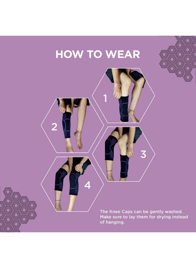 TruHabit TruHabit Knee Caps for Women (XL) Advanced Compression & Anti-Slip Knee Support for Women; Knee Support for Gym Squats, Pain Relief, Sports Workout; Knee Cap for Women with 4-Way Stretch (1 Pair) - Image 4