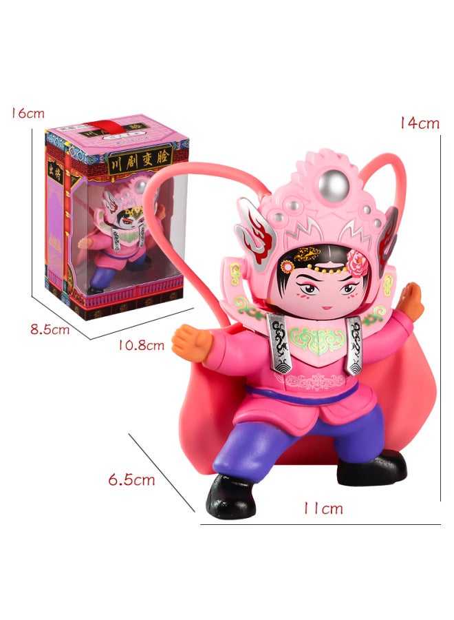 Tiktok Sichuan Opera Face-changing Doll Facial Makeup Special Decoration Doll Face-changing Tourist Souvenir Gift Direct Supply-Color:1219 Purple ]-Height:16cm - Image 1
