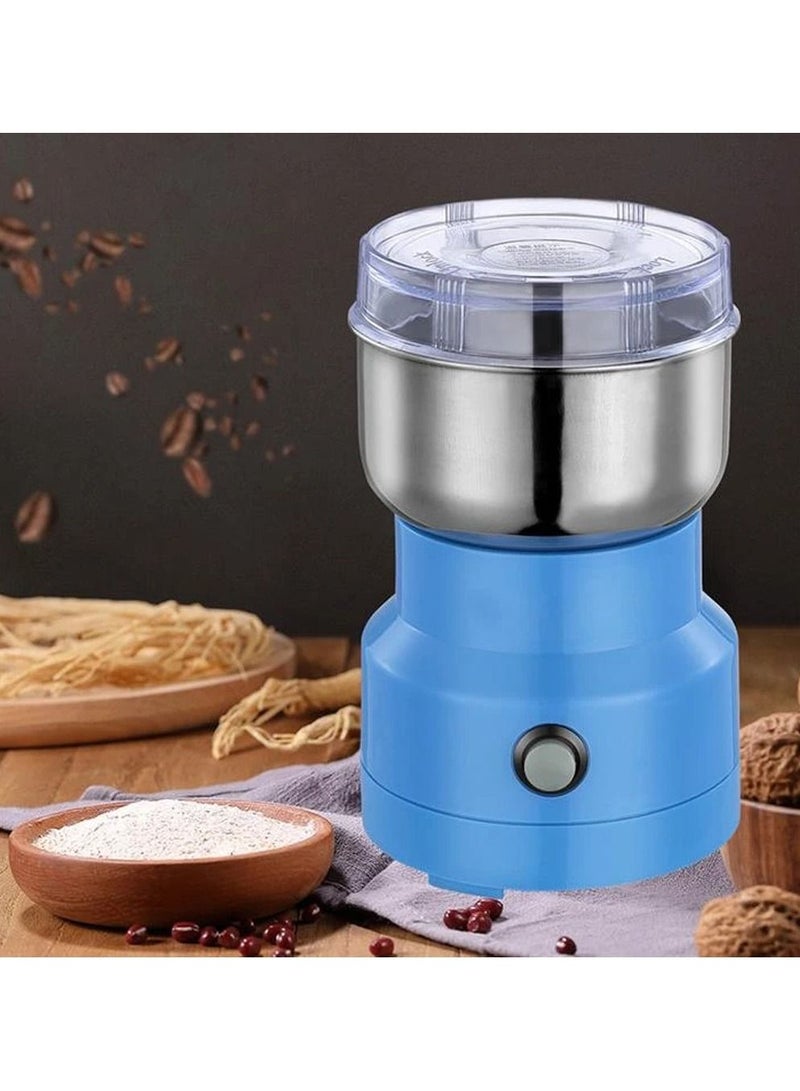 DubaiGallery Blue New Coffee Grinder Electric Mill Spice Grinder with Stainless Steel Blades, Multifunction Electric Grain Grinder  - Image 1