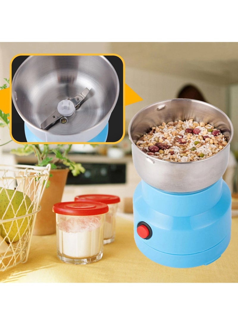 DubaiGallery Blue New Coffee Grinder Electric Mill Spice Grinder with Stainless Steel Blades, Multifunction Electric Grain Grinder  - Image 3