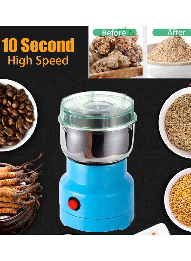 DubaiGallery Blue New Coffee Grinder Electric Mill Spice Grinder with Stainless Steel Blades, Multifunction Electric Grain Grinder  - Image 2