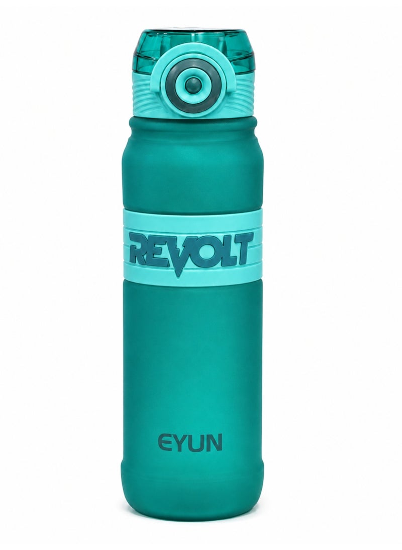 EYUN زجاجة مياه رياضية EYUN Revolt سعة 1000 مل، خالية من BPA ومانعة للتسرب وآمنة للطعام ومناسبة للفريزر للجيم والمدرسة والمكتب والسفر (أخضر) - Image 1