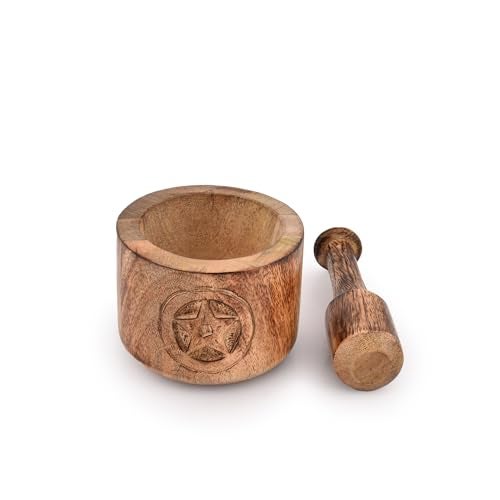 Kaizen Casa Wooden Mortar and Pestle Garlic Masher Hand Grinder Crusher Kitchen Gadgets - Image 3