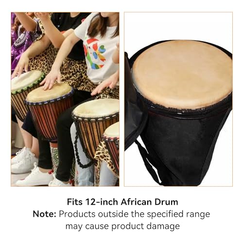 Bstinay Djembe Large Drum Bag 12Inch African Drum Carry Case Musical Instrument Accessory Durable Shoulder Strap Black - Image 5