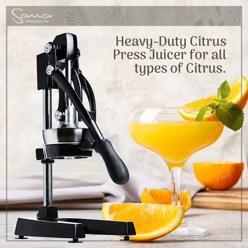 SANA SANA Commercial Citrus Press HeavyDuty Manual Press Juicer For All Types of Citrus Max Extraction Orange Lemon Lime and Pomegranate Squeezer 15 Year Warranty Black  - Image 5
