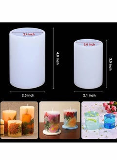 KASTWAVE 2pcs Silicone Candle Molds for Candle Making, 2 Sizes Cylinder Resin Molds for Making Aromatherapy Candles DIY Casting Epoxy Mold for Resin, Soap, Flower Specimen, Insect Specimen, Clay Craft  - Image 2