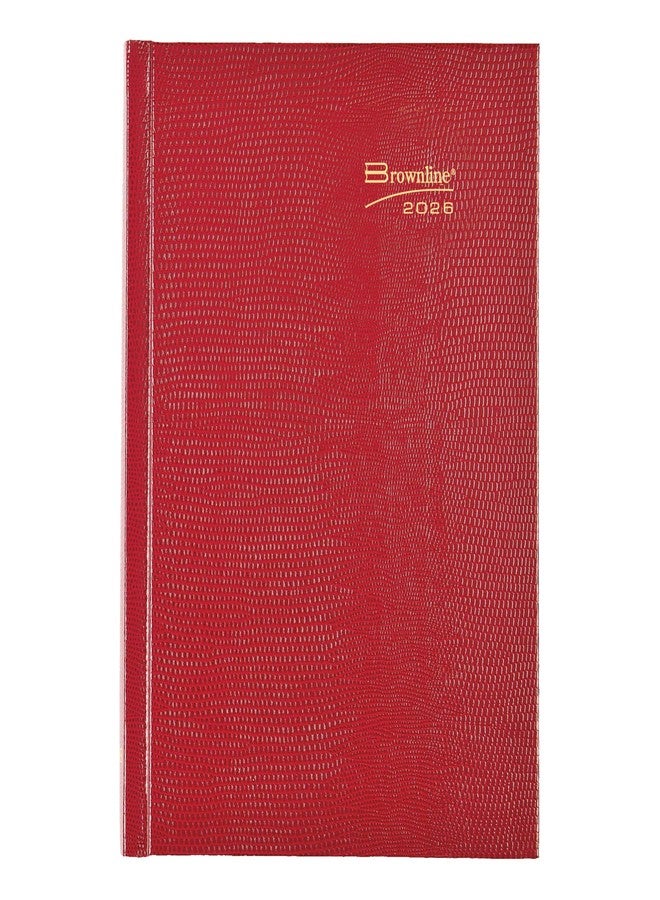 Brownline® 2026 Traditional Daily/Monthly Planner, Untimed Journal, 12 Months, January to December, Perfect Binding, 8.25" x 5.75", Bright Red (CB389.RED-26) - Image 1