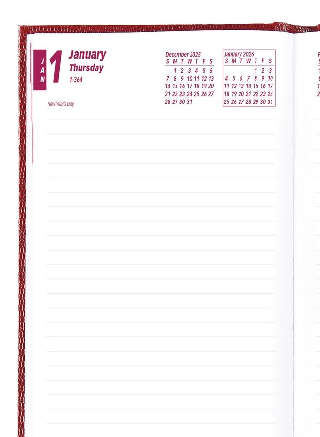 Brownline® 2026 Traditional Daily/Monthly Planner, Untimed Journal, 12 Months, January to December, Perfect Binding, 8.25" x 5.75", Bright Red (CB389.RED-26) - Image 3