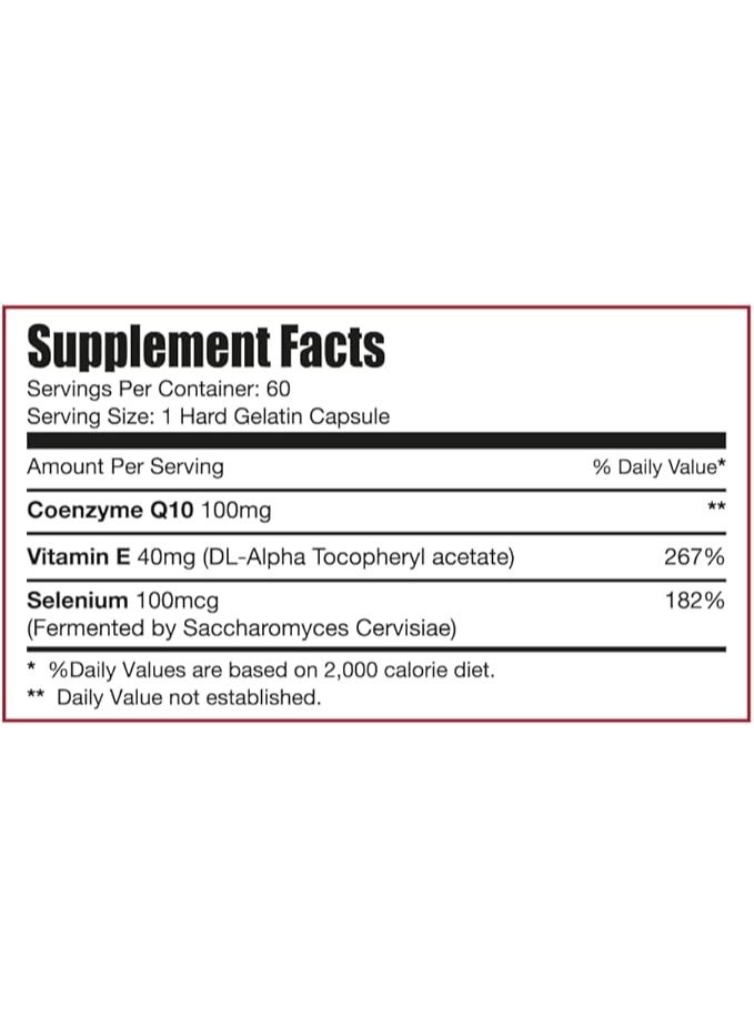 Limitless CoQ 10 - CoQ 10 Enzyme, vitamin E & Selenium - For cognitive Function, Heart Health & Energy Production- 60 capsules. - Image 3