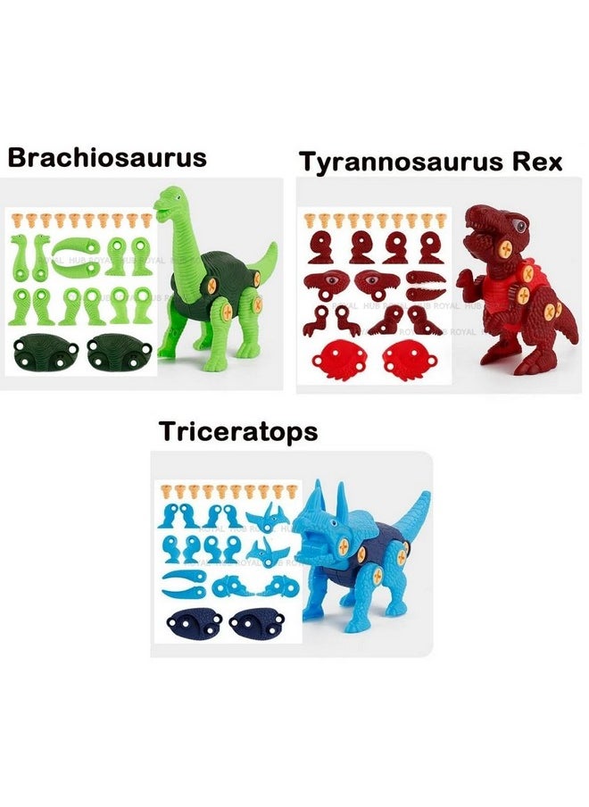 Sky Tech Sky Tech® Dinosaur Toys with Screwdrivers for Kids Pack of 3 DIY Take Apart Dinosaur Toy Figure Toy Dino Kids Building Learning Toys STEM Toy for Birthday Gifts 3 4 5 6 7 8 Year Old Boys and Girls  - Image 3
