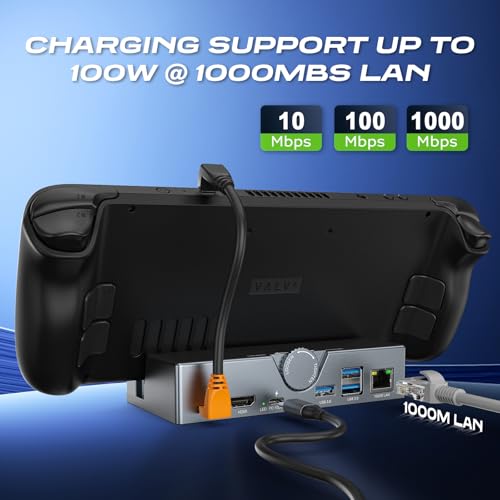 RuntoGOL Steam Deck Dock - USB C Docking Station with Adjustable Stand, 100W PD Charging Dock with 4K@120Hz HDMI 2.1,Gigabit Ethernet,3 USB 3.0 Port, for Steam Deck OLED/ROG Ally/Legion Go S - Image 5