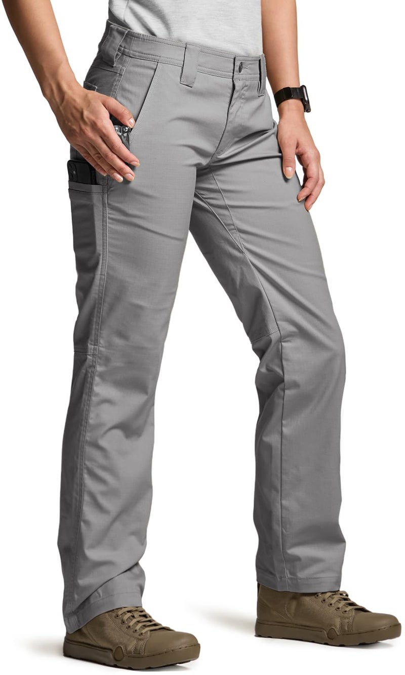 CQR CLSX Women's Flex Stretch Tactical Pants, Outdoor Hiking Pants with Pockets, Water Resistant Ripstop Work Pants, Sub Rosa Stone, 6 - Image 1