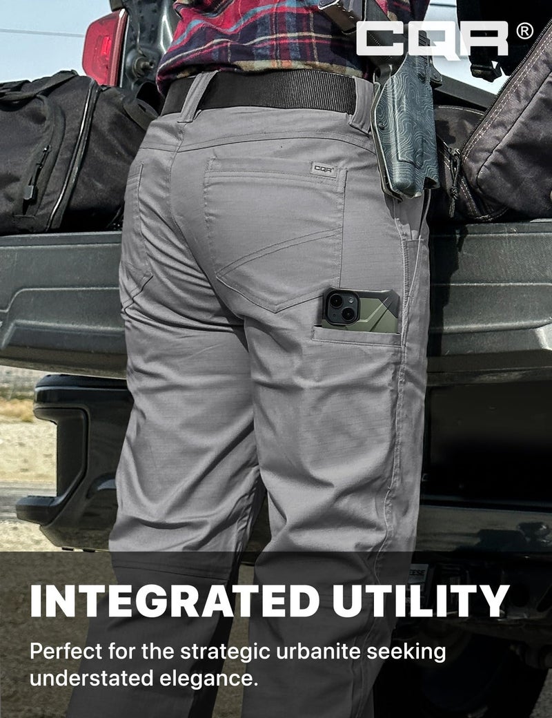 CQR CLSX Women's Flex Stretch Tactical Pants, Outdoor Hiking Pants with Pockets, Water Resistant Ripstop Work Pants, Sub Rosa Stone, 6 - Image 5