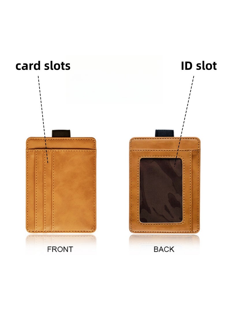 نوفولان محفظة بطاقات، 7 فتحات للبطاقات لتخزين واسع، إغلاق بشريط مطاطي، فتحة لبطاقة رخصة القيادة لسهولة الاستخدام، هيكل من جلد البولي يوريثان، جيب للعملات المعدنية، فواتير مطوية، إيصالات، 11.5 × 8.5 سم (رمادي) - Image 5