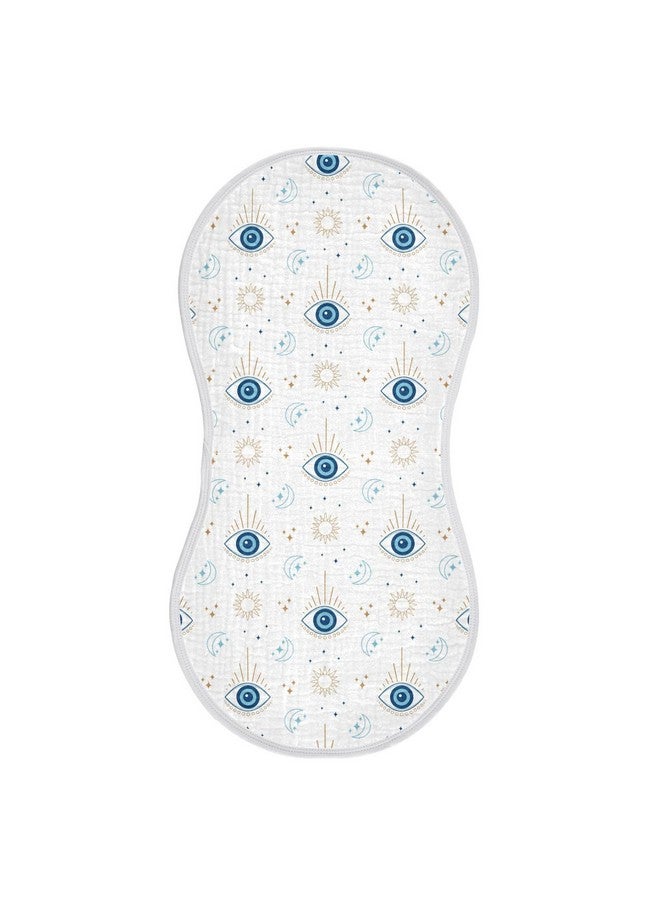 Kigai Magic Evil Eye Muslin Baby Burp Cloths - Super Absorbent and Soft Burping Rags - Cotton Burp Clothes Set for Boys and Girls, 2 Pack - Image 1