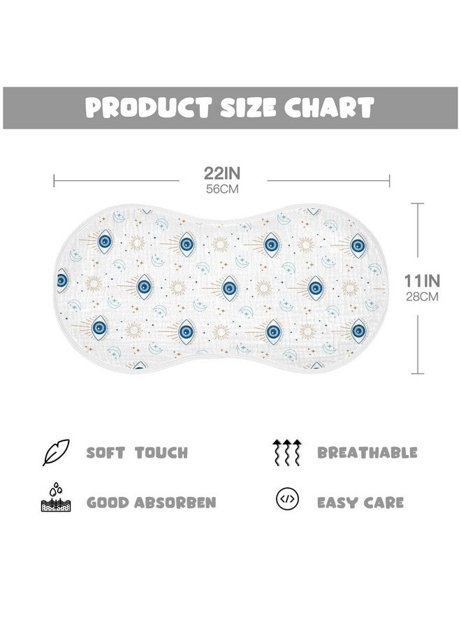 Kigai Magic Evil Eye Muslin Baby Burp Cloths - Super Absorbent and Soft Burping Rags - Cotton Burp Clothes Set for Boys and Girls, 2 Pack - Image 3
