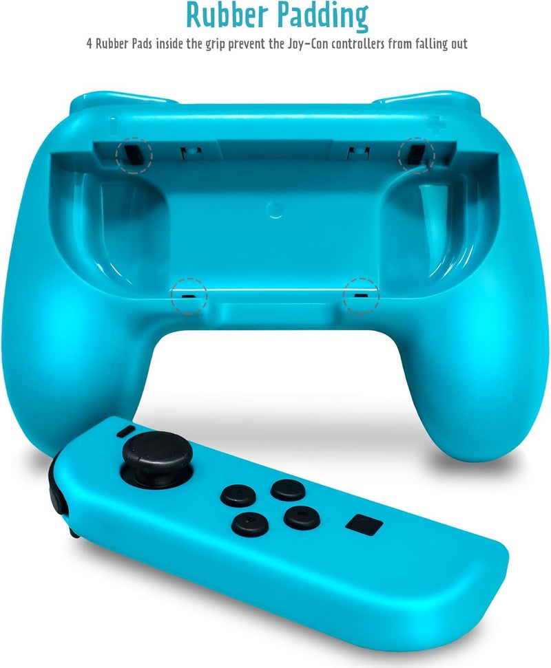 ADZ Switch Joy Con Grip x 2 Switch Joycon Comfort Grip Controller Accessories Compatible with Nintendo Switch JoyCon Controller (Red / Blue) - Image 2